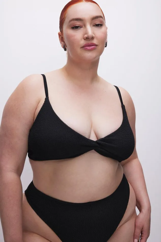 Women GOOD AMERICAN Swim ALWAYS FITS TWIST BIKINITOP Black001
