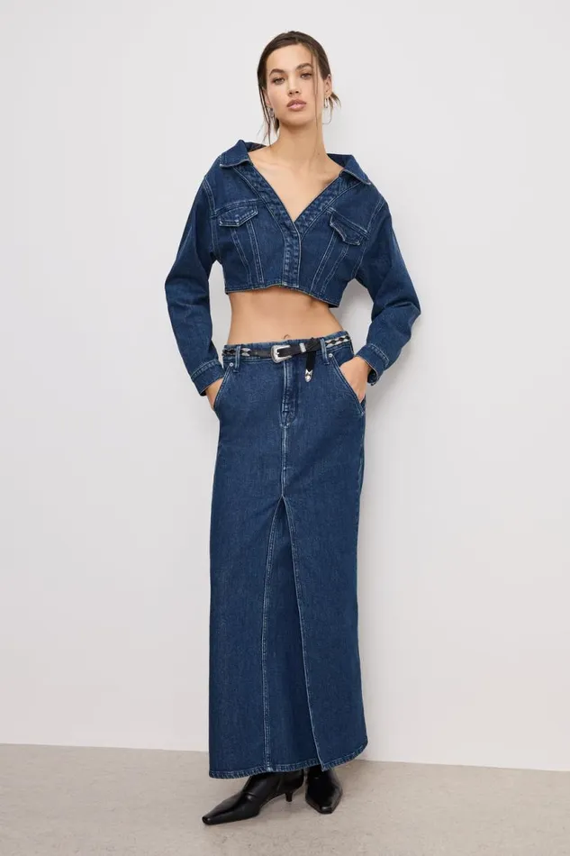 Women GOOD AMERICAN Tops DENIM OFF SHOULDERTOP Indigo724 Women GOOD AMERICAN Tops DENIM OFF SHOULDERTOP Indigo724