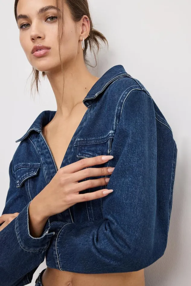 Women GOOD AMERICAN Tops DENIM OFF SHOULDERTOP Indigo724 Women GOOD AMERICAN Tops DENIM OFF SHOULDERTOP Indigo724