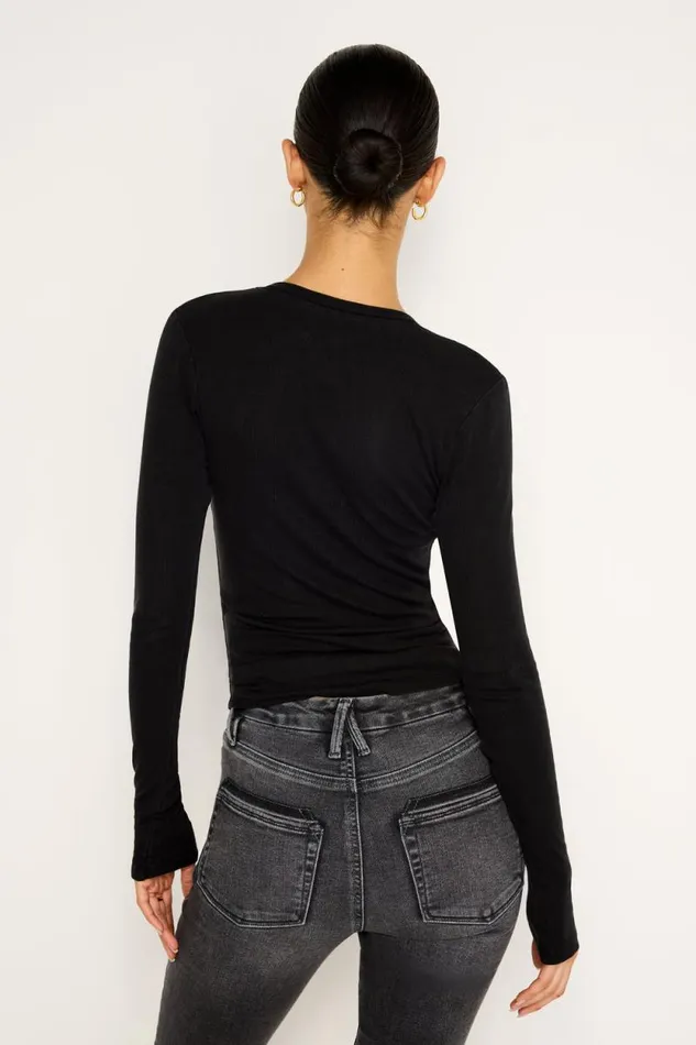 Women GOOD AMERICAN Tops JEANIUS FITTED LSHENLEY Black001