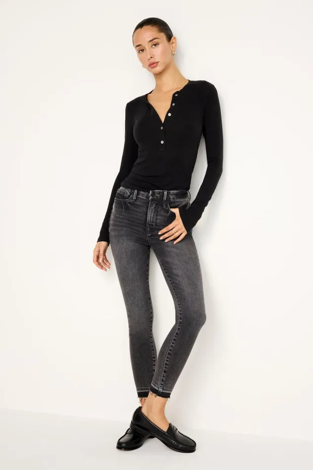 Women GOOD AMERICAN Tops JEANIUS FITTED LSHENLEY Black001