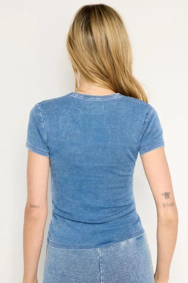 Women GOOD AMERICAN Tops JEANIUS FITTEDTEE Indigo586 Women GOOD AMERICAN Tops JEANIUS FITTEDTEE Indigo586