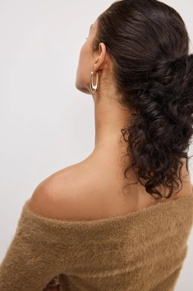 Women GOOD AMERICAN Tops OFF SHOULDER PLUSHTOP Warm Caramel003