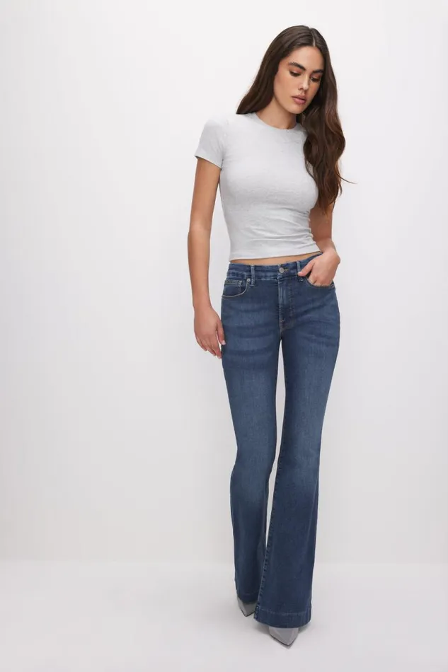 Women GOOD AMERICAN Tops SUPER STRETCH BABYTEE Heather Grey001