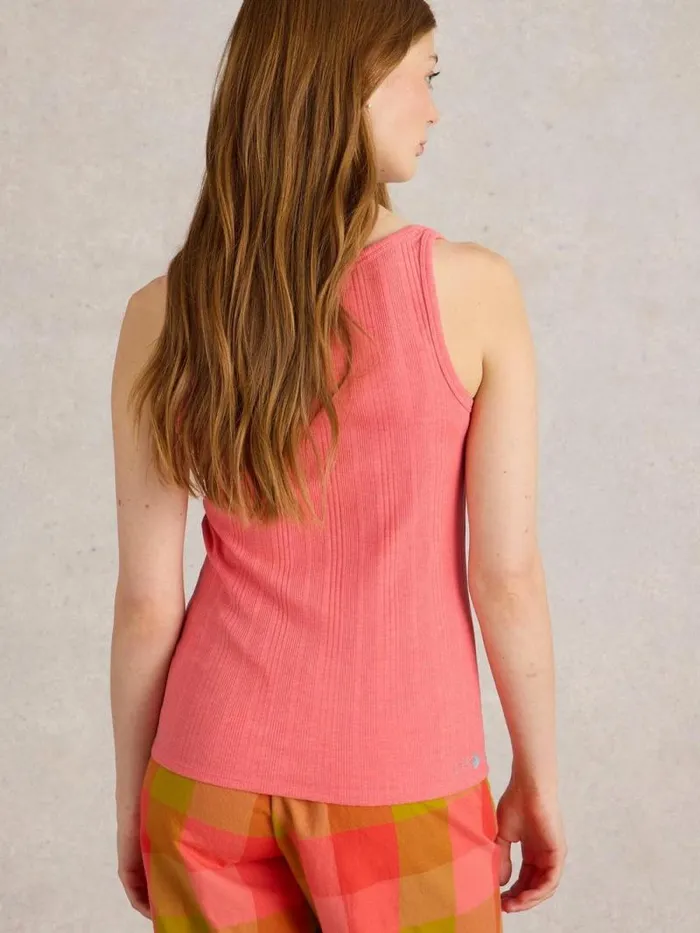 Women Hailey Henley Jersey Vest Bright Pink White Stuff Nightwear Women Hailey Henley Jersey Vest Bright Pink White Stuff Nightwear
