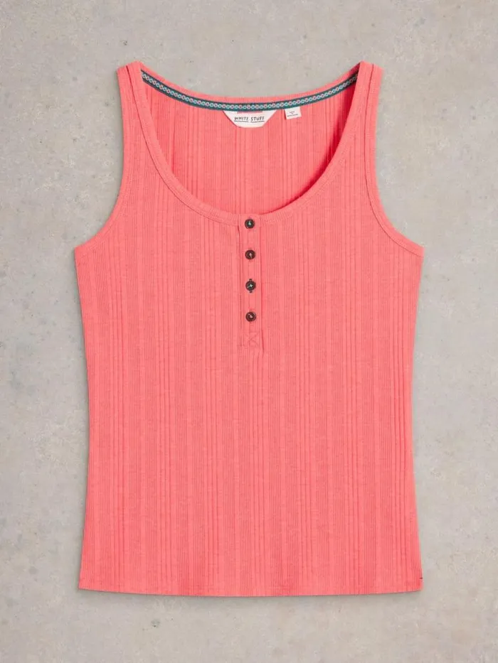 Women Hailey Henley Jersey Vest Bright Pink White Stuff Nightwear Women Hailey Henley Jersey Vest Bright Pink White Stuff Nightwear
