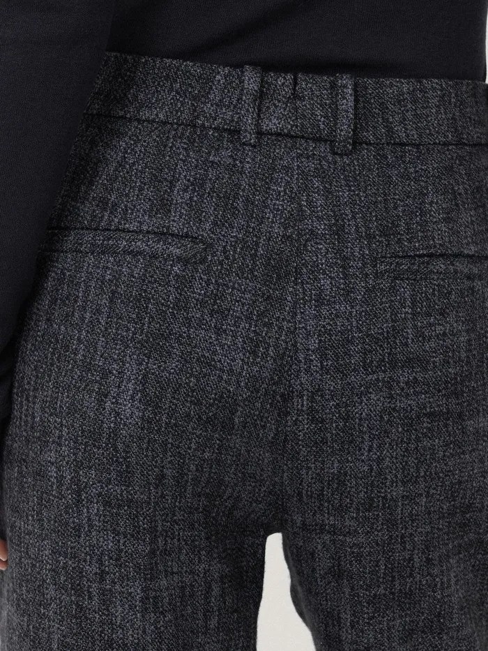 Women Hale Boucle Cropped Trousers Navy Jigsaw Trousers