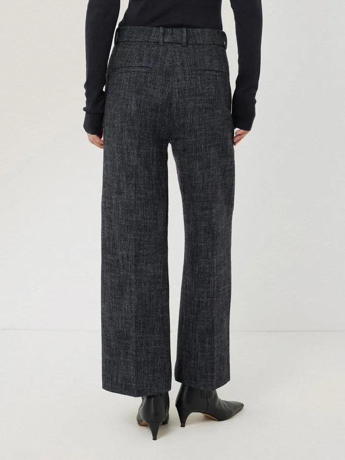 Women Hale Boucle Cropped Trousers Navy Jigsaw Trousers