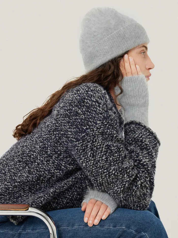 Women Halo Cashmere Beanie Grey Jigsaw Knitwear and Cashmere