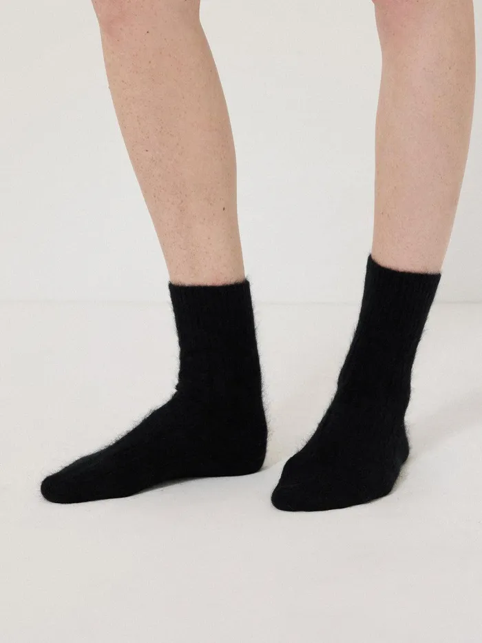 Women Halo Cashmere Sock Black Jigsaw Knitwear and Cashmere