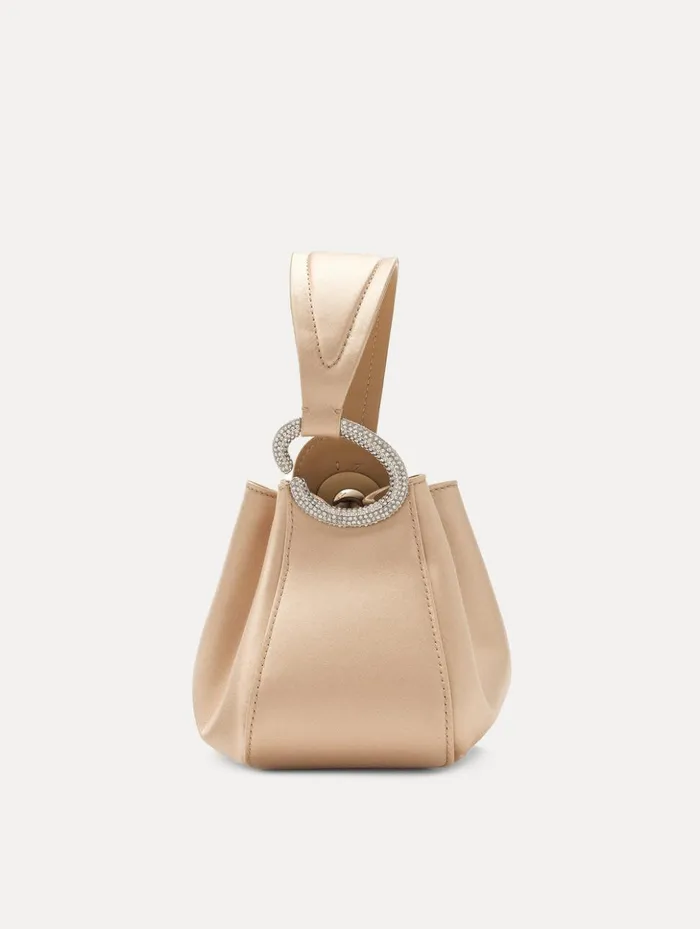 Women Handbags Oscar De La Renta Crystal Pav Nano O Handle Bag Champagne