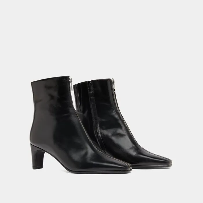 Women Heeled Ankle Boots With Front Zippers Black JONAK Ankle Boots Lowboots Women Heeled Ankle Boots With Front Zippers Black JONAK Ankle Boots Lowboots