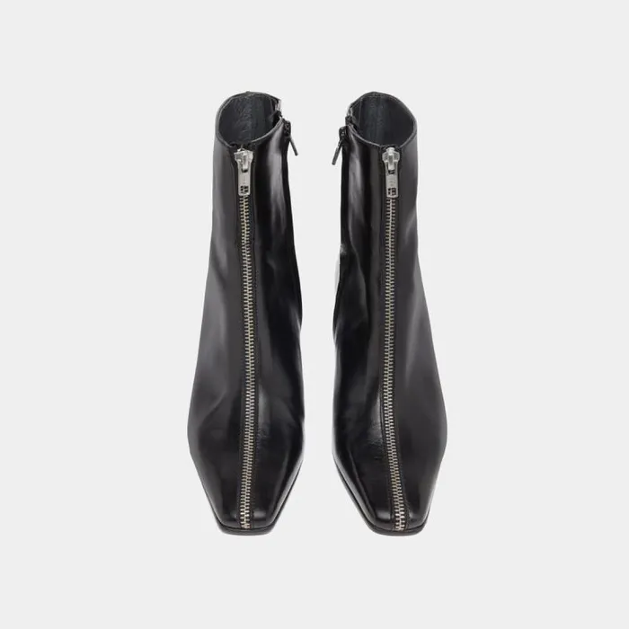 Women Heeled Ankle Boots With Front Zippers Black JONAK Ankle Boots Lowboots Women Heeled Ankle Boots With Front Zippers Black JONAK Ankle Boots Lowboots