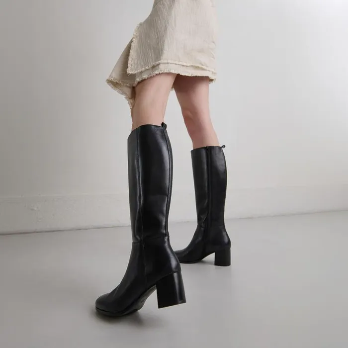 Women Heeled Boots Black JONAK Boots Thighhigh Boots