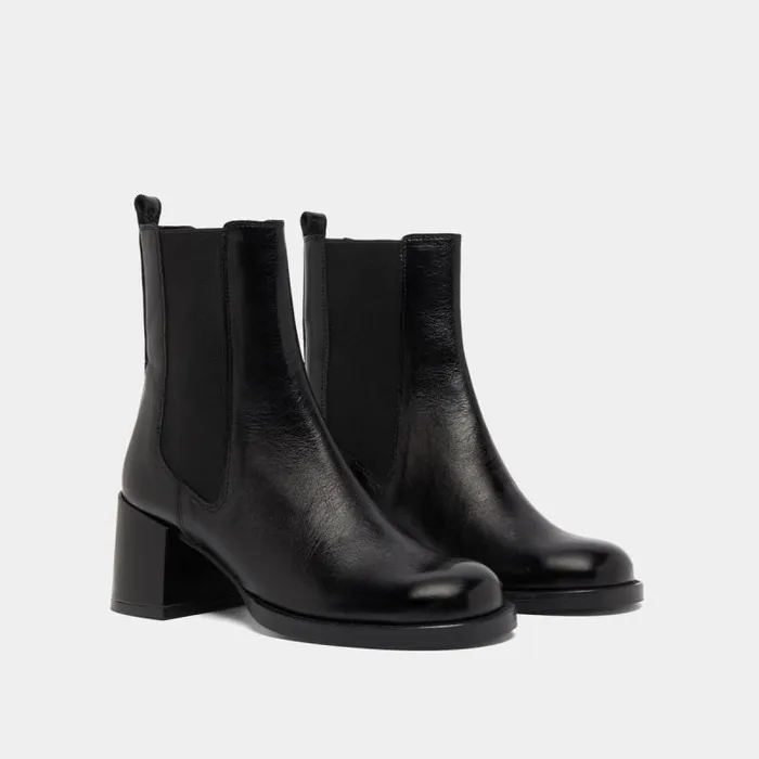 Women Heeled Lowboots With Elastics Black JONAK Ankle Boots Lowboots