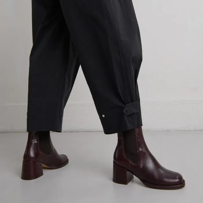 Women Heeled Lowboots With Elastics Dark Brown JONAK Ankle Boots Lowboots