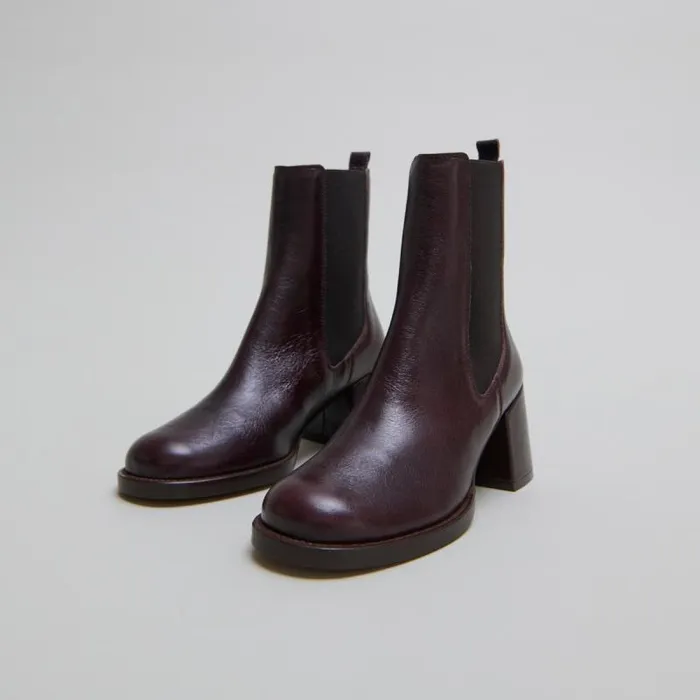 Women Heeled Lowboots With Elastics Dark Brown JONAK Ankle Boots Lowboots