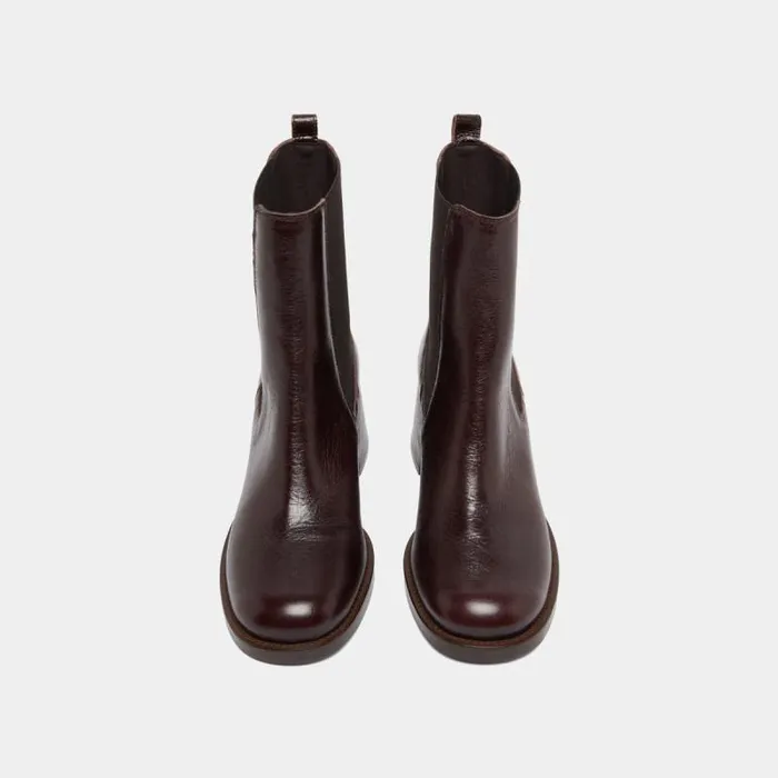 Women Heeled Lowboots With Elastics Dark Brown JONAK Ankle Boots Lowboots