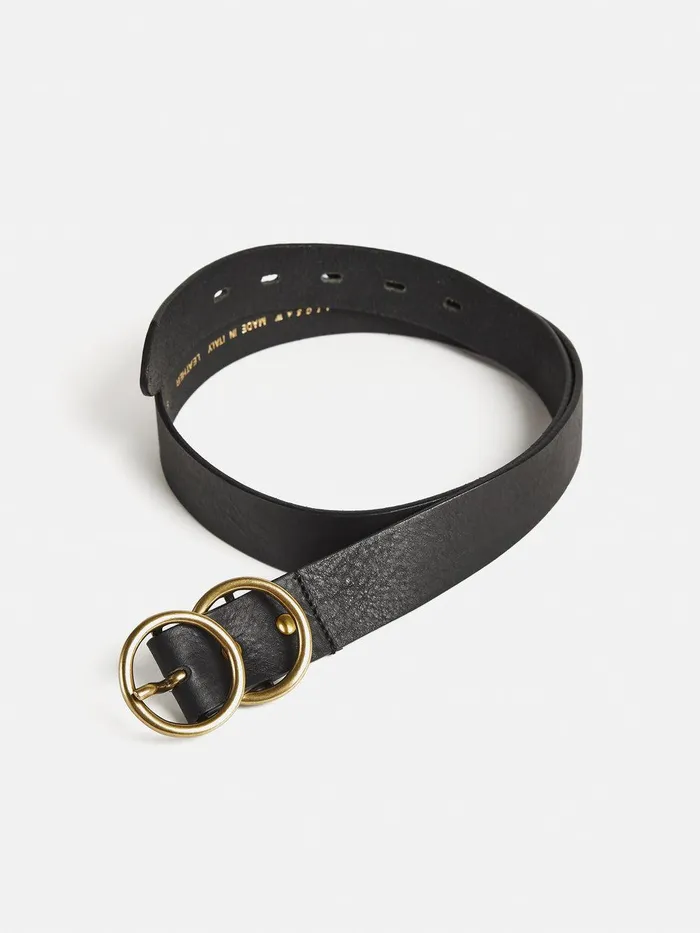 Women Italian Leather Carlos Belt Black Jigsaw Belts