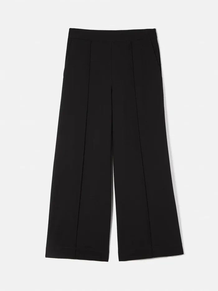 Women Italian Modern Crepe Sailor Trouser Black Jigsaw Suits and Tailoring