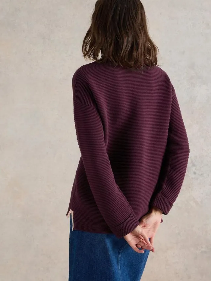 Women JANA CREW NECK JUMPER Mid Plum White Stuff Knitwear