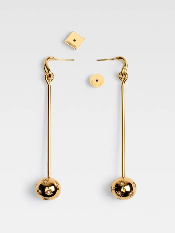 Women Jewellery JACQUEMUS The Nodo Earrings Gold Crystal Women Jewellery JACQUEMUS The Nodo Earrings Gold Crystal