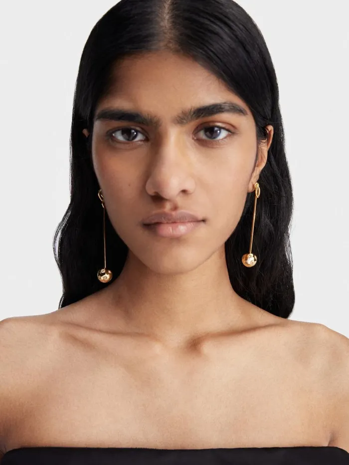 Women Jewellery JACQUEMUS The Nodo Earrings Gold Crystal Women Jewellery JACQUEMUS The Nodo Earrings Gold Crystal