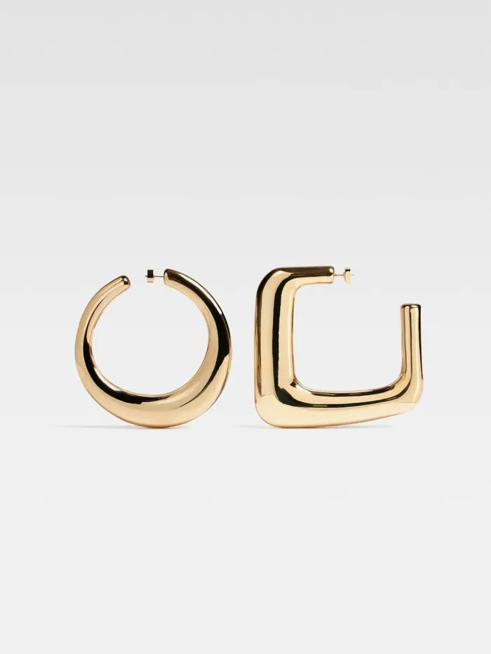 Women Jewellery JACQUEMUS The Ovalo Large Hoops Earrings Light Gold
