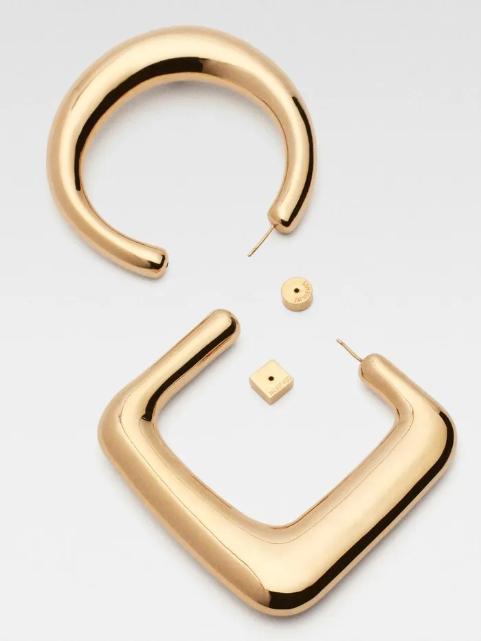 Women Jewellery JACQUEMUS The Ovalo Large Hoops Earrings Light Gold Women Jewellery JACQUEMUS The Ovalo Large Hoops Earrings Light Gold