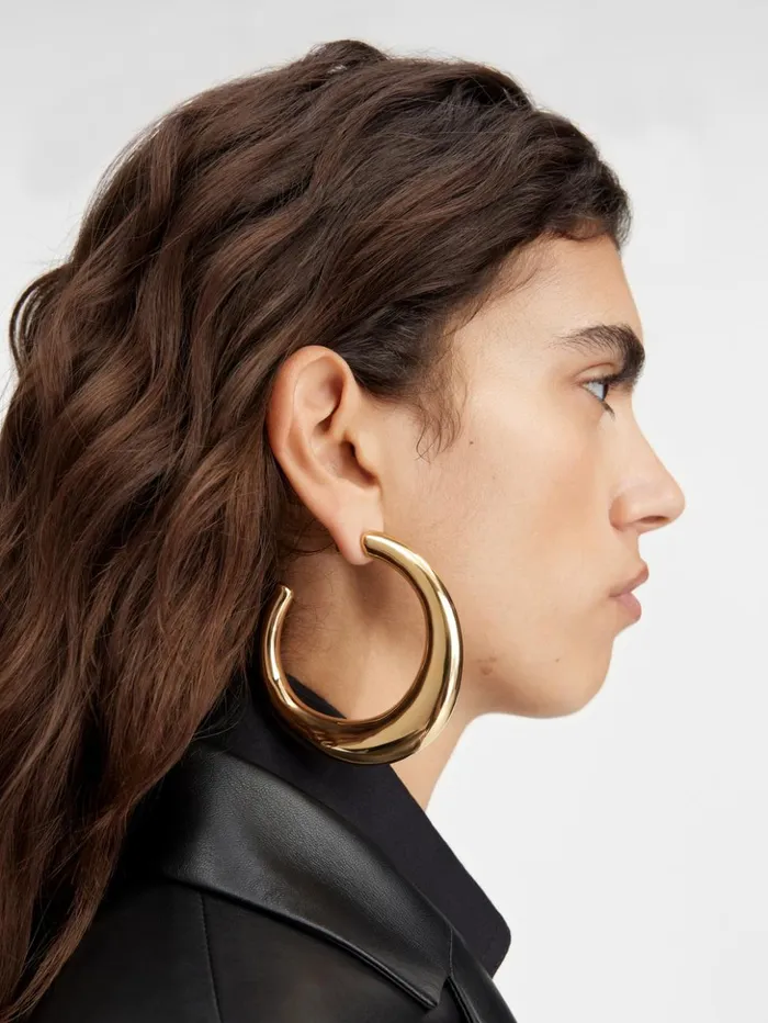 Women Jewellery JACQUEMUS The Ovalo Large Hoops Earrings Light Gold Women Jewellery JACQUEMUS The Ovalo Large Hoops Earrings Light Gold