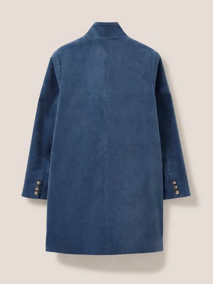 Women Karla Smart Velvet Coat Dusty Blue White Stuff Coats and Jackets Women Karla Smart Velvet Coat Dusty Blue White Stuff Coats and Jackets