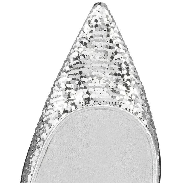 Women Kate Mini Paillettes 100 Mm Pumps 8211 Crepe Satin 8211 Silver Christian Louboutin Pumps