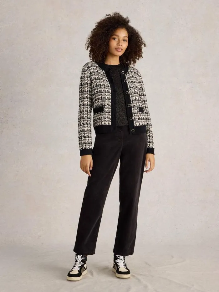 Women KELLY CARDI Black Multi White Stuff Knitwear Women KELLY CARDI Black Multi White Stuff Knitwear