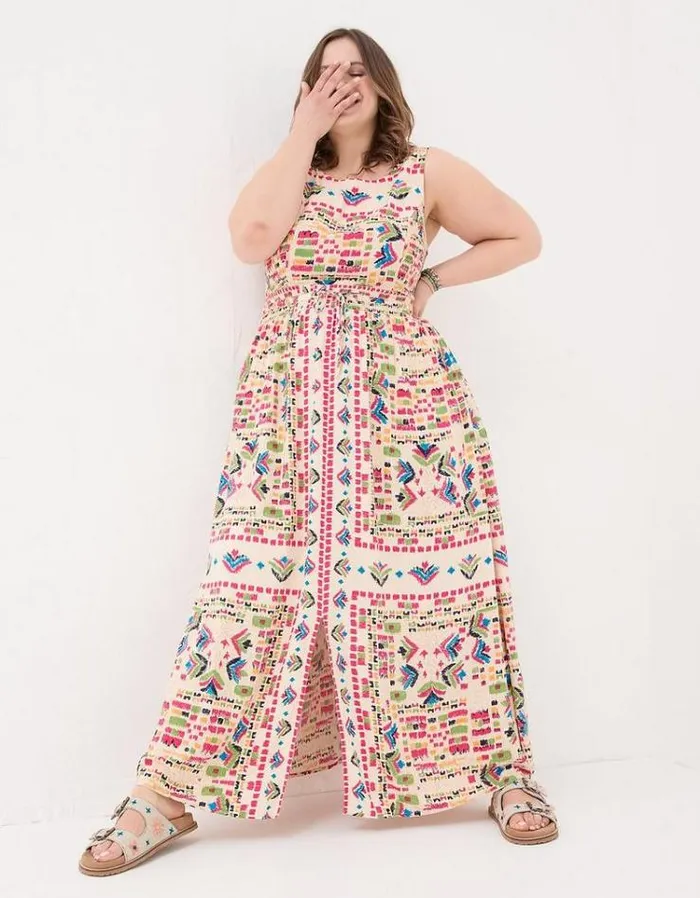 WomenKids FatFace Vacation Shop Carmen Trail Marks Maxi Dress Multi