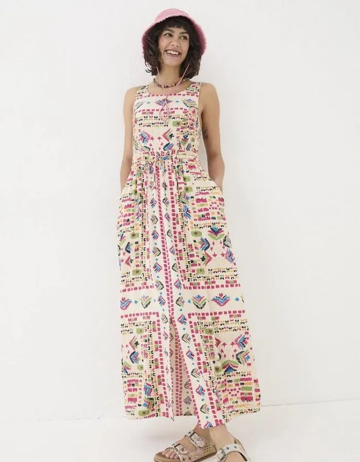 WomenKids FatFace Vacation Shop Carmen Trail Marks Maxi Dress Multi