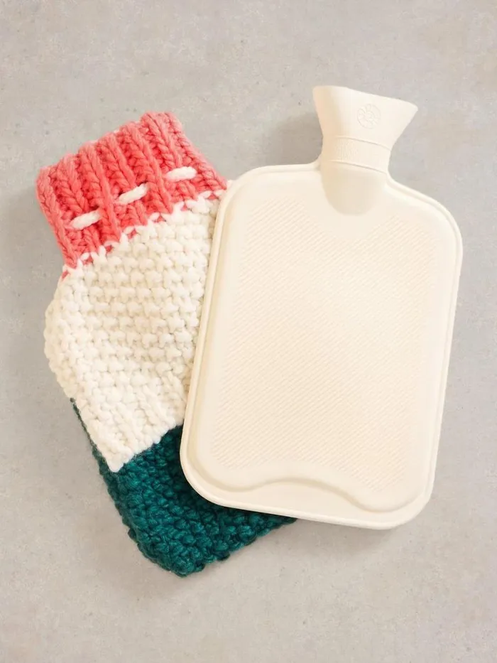 Women Knitted Hot Water Bottle White Multi White Stuff Hot Water Bottles