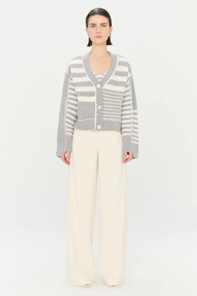 Women Knitwear Jonathan Simkhai Adara Cardigan Heather Grey VNeck Cardigan
