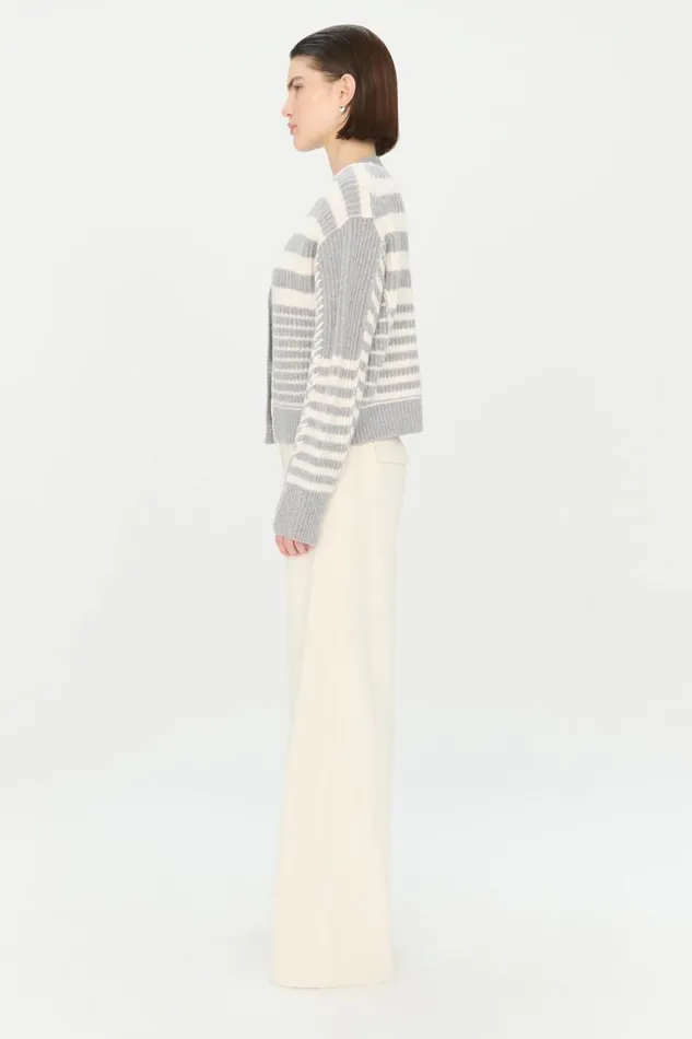 Women Knitwear Jonathan Simkhai Adara Cardigan Heather Grey VNeck Cardigan Women Knitwear Jonathan Simkhai Adara Cardigan Heather Grey VNeck Cardigan