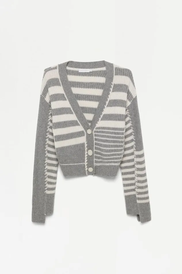 Women Knitwear Jonathan Simkhai Adara Cardigan Heather Grey VNeck Cardigan Women Knitwear Jonathan Simkhai Adara Cardigan Heather Grey VNeck Cardigan