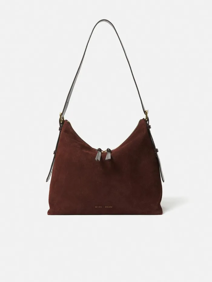 Women Large Trafalgar Shoulder Bag Burgundy Jigsaw Leather
