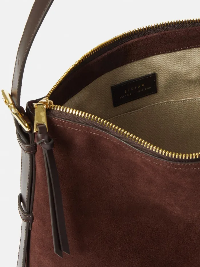 Women Large Trafalgar Shoulder Bag Burgundy Jigsaw Leather