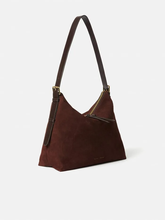 Women Large Trafalgar Shoulder Bag Burgundy Jigsaw Leather
