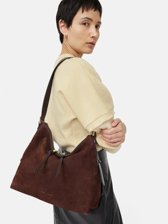 Women Large Trafalgar Shoulder Bag Burgundy Jigsaw Leather
