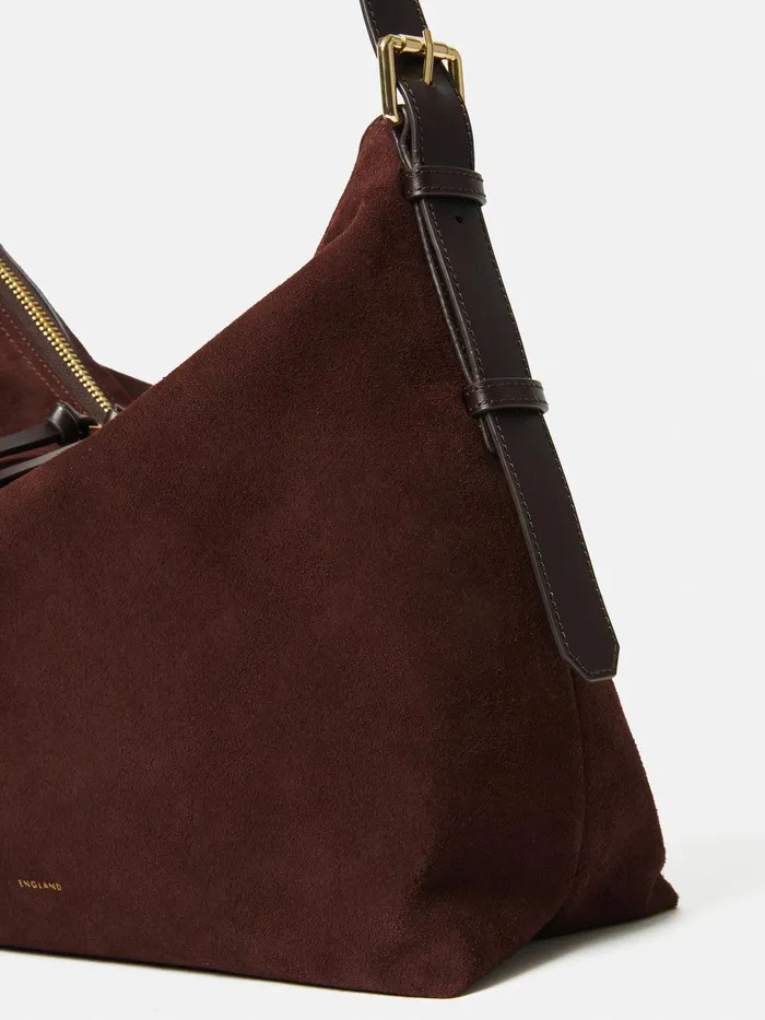 Women Large Trafalgar Shoulder Bag Burgundy Jigsaw Leather