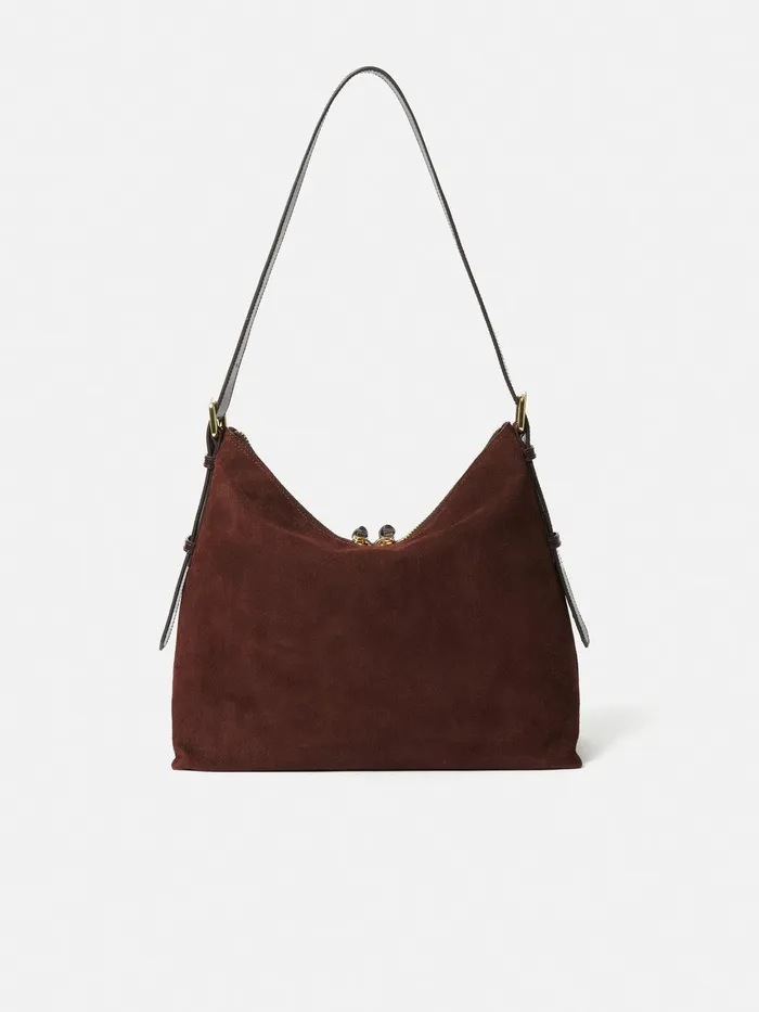 Women Large Trafalgar Shoulder Bag Burgundy Jigsaw Leather