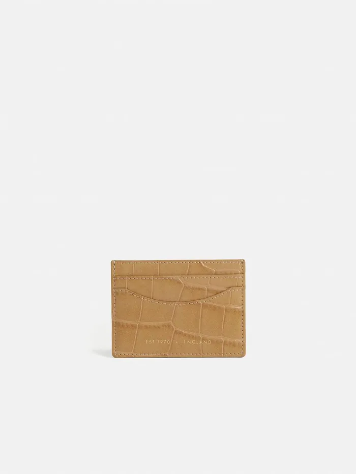 Women Leather Card Holder Camel Jigsaw Wallets and Card Holders
