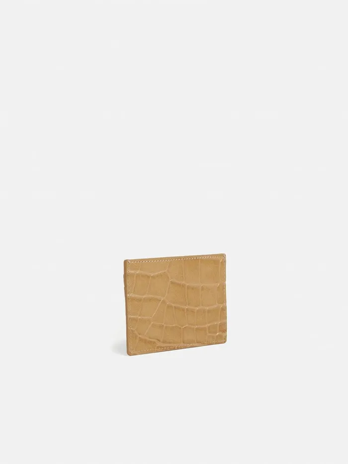 Women Leather Card Holder Camel Jigsaw Wallets and Card Holders