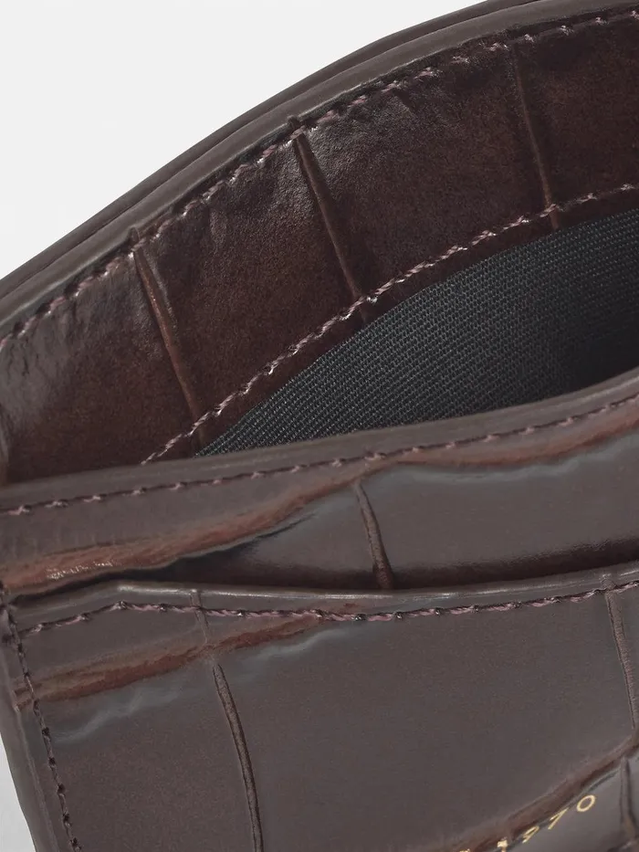 Women Leather Card Holder Chocolate Jigsaw Wallets and Card Holders
