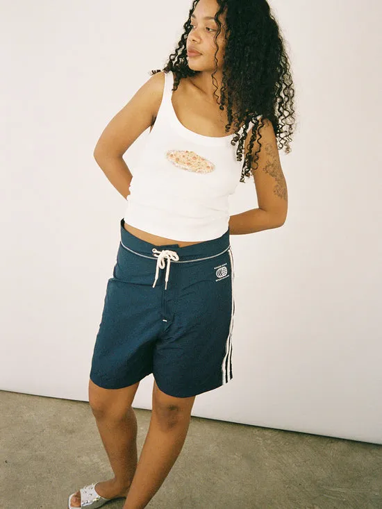 Women Lisa Says Gah Made Some Long Shorts Navy White Bottoms