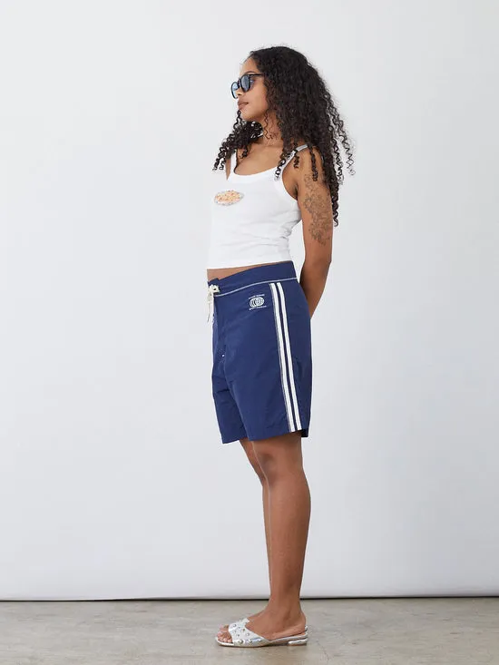Women Lisa Says Gah Made Some Long Shorts Navy White Bottoms